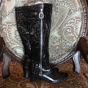 Brighton torch leather embossed boots